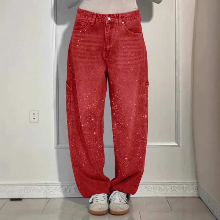 Damer Oversized Cargo-jeans med glittrande detalj Mirla-Eva Jonsson