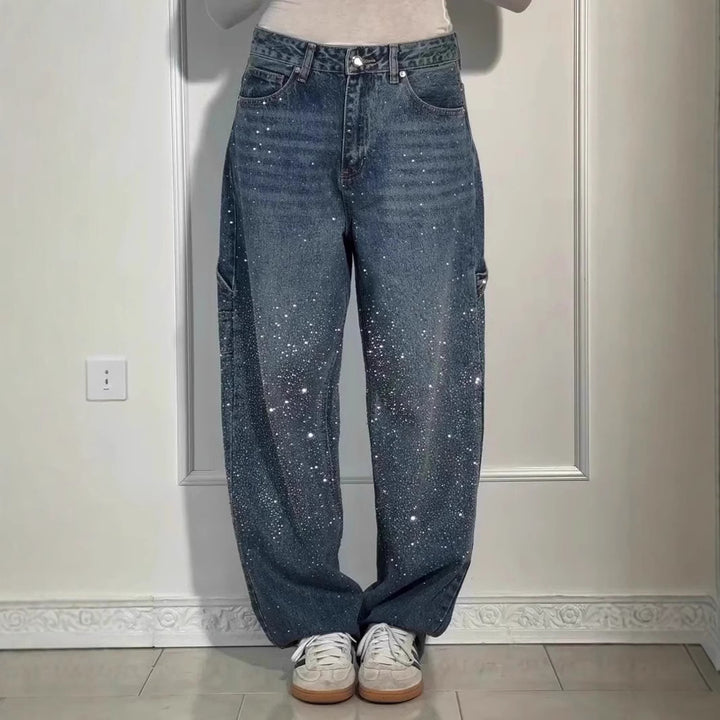 Damer Oversized Cargo-jeans med glittrande detalj Mirla-Eva Jonsson
