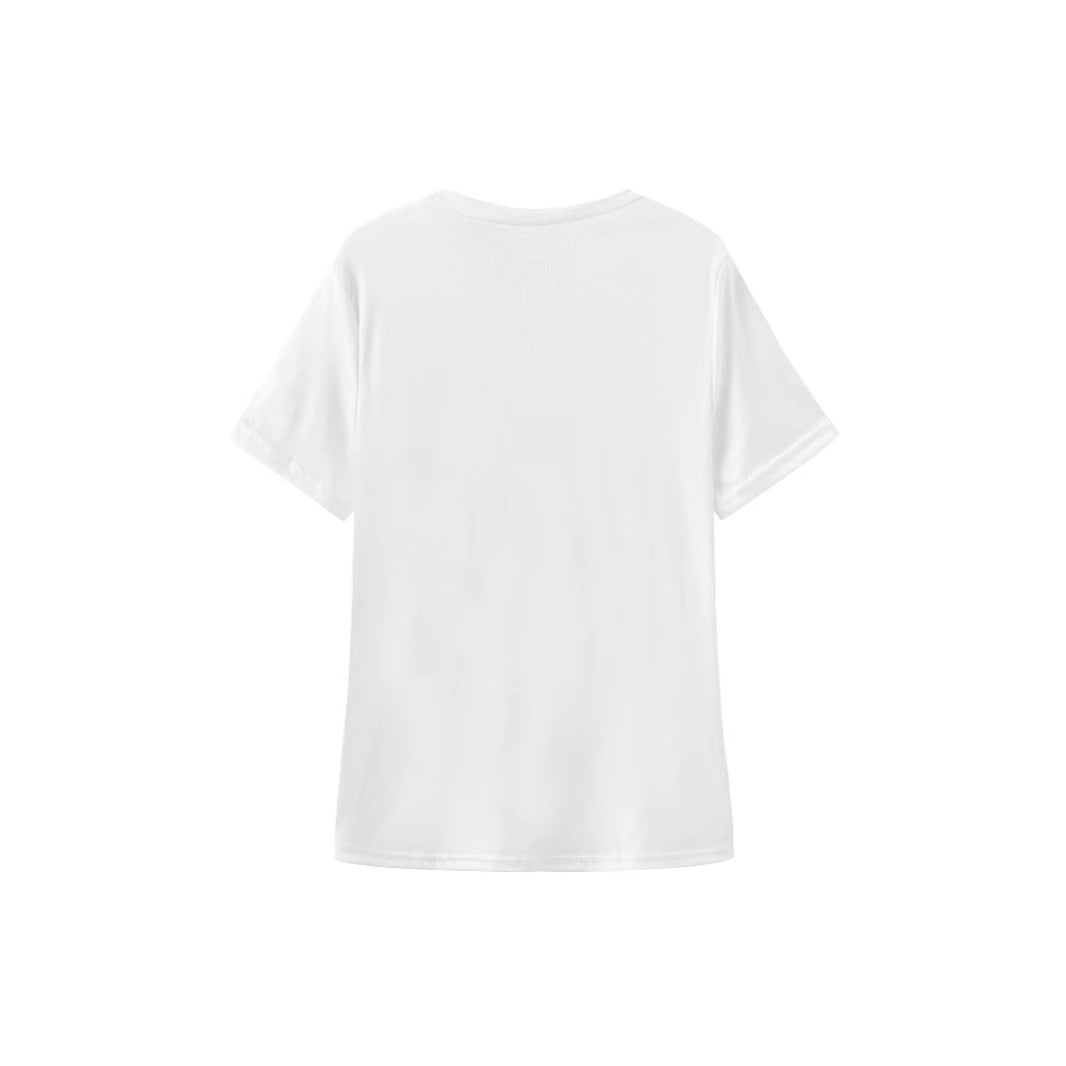 Damer Oversized Crop-T-shirt med konstnärligt grafiktryck Mirla-Eva Jonsson