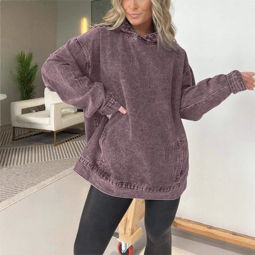 Damer Oversized Denim Hoodie Mirla-Eva Jonsson