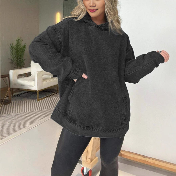 Damer Oversized Denim Hoodie Mirla-Eva Jonsson