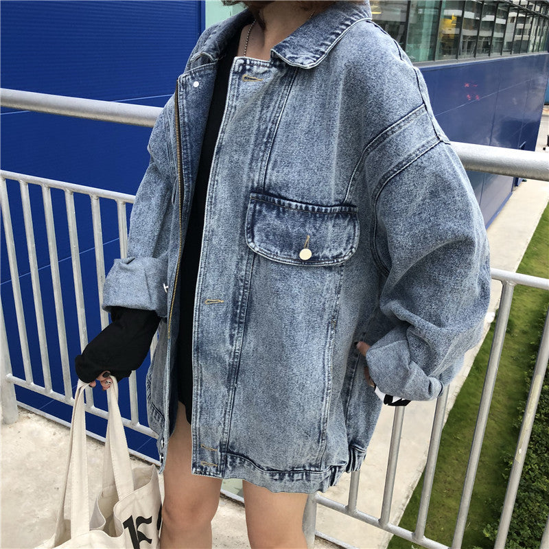 Damer Oversized Denim Jacka med Dekorativa Fickor Mirla 1772199111-Eva Jonsson