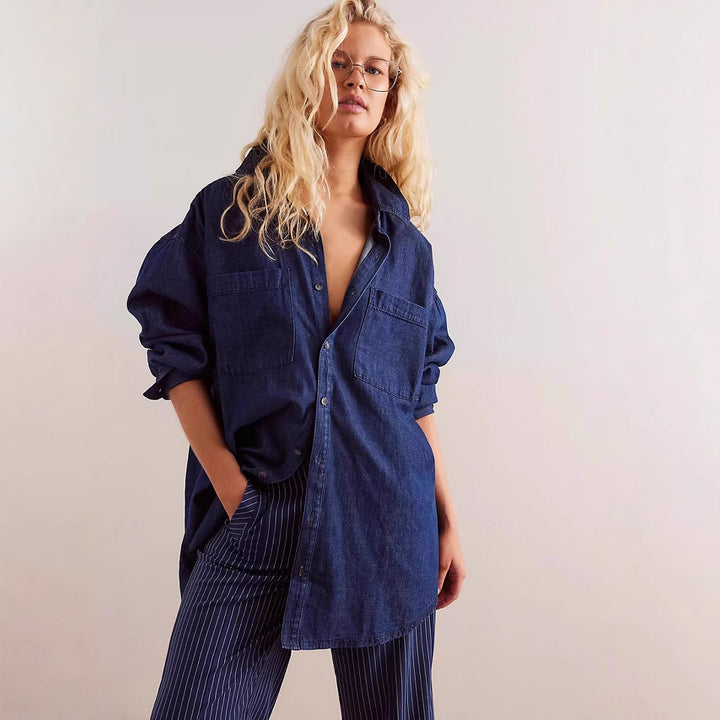 Damer Oversized Denim Skjorta Mirla-Eva Jonsson