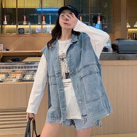 Damer Oversized Denim Väst Mirla-Eva Jonsson