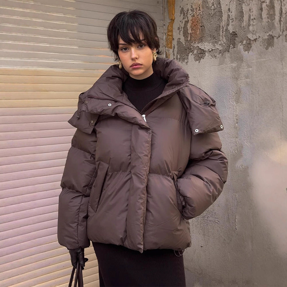 Damer Oversized Dunjacka med moderiktig Ståkrage Mirla-Eva Jonsson