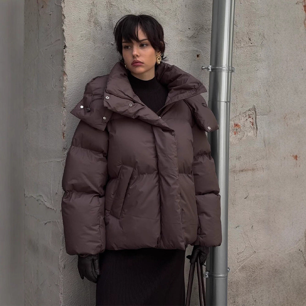 Damer Oversized Dunjacka med moderiktig Ståkrage Mirla-Eva Jonsson
