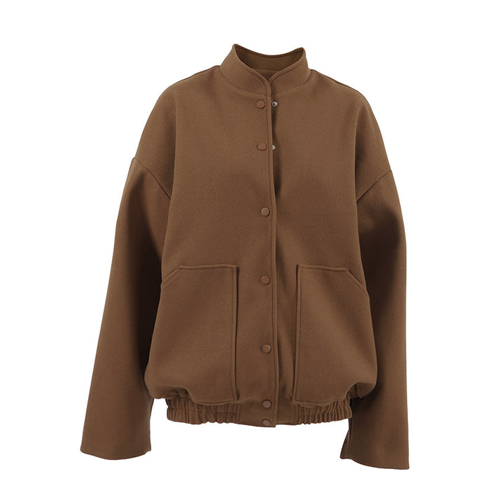 Damer Oversized Fleece-Jacka med tryckknappstängning och sidofickor Mirla-Eva Jonsson