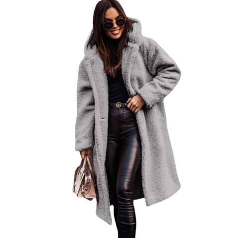 Damer Oversized Fleece-Kappa med Huva Mirla-Eva Jonsson