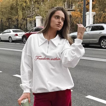 Damer Oversized Fleece-Skjorta med dragkedja och elegant tryck Mirla-Eva Jonsson