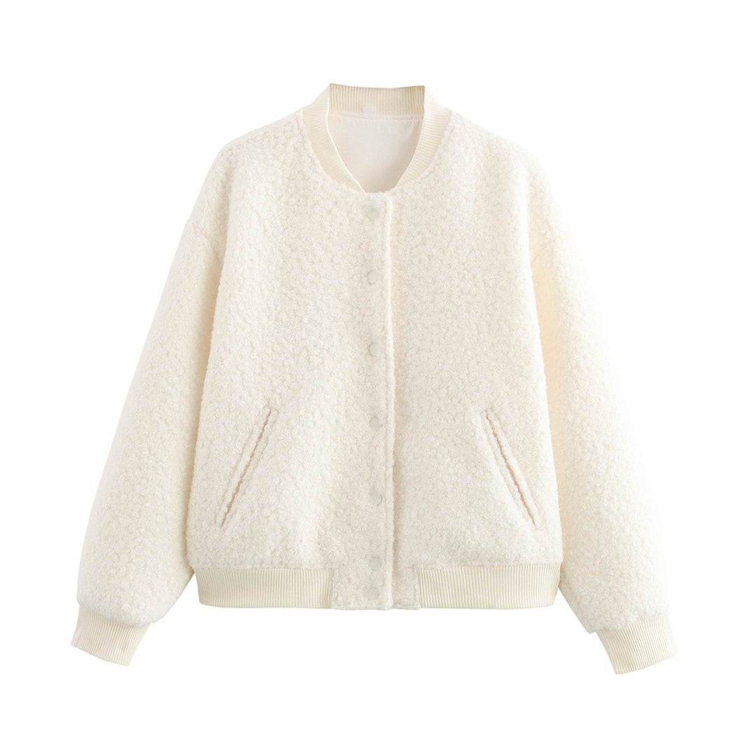 Damer Oversized Fleecejacka med knappstängning och sidofickor Mirla-Eva Jonsson