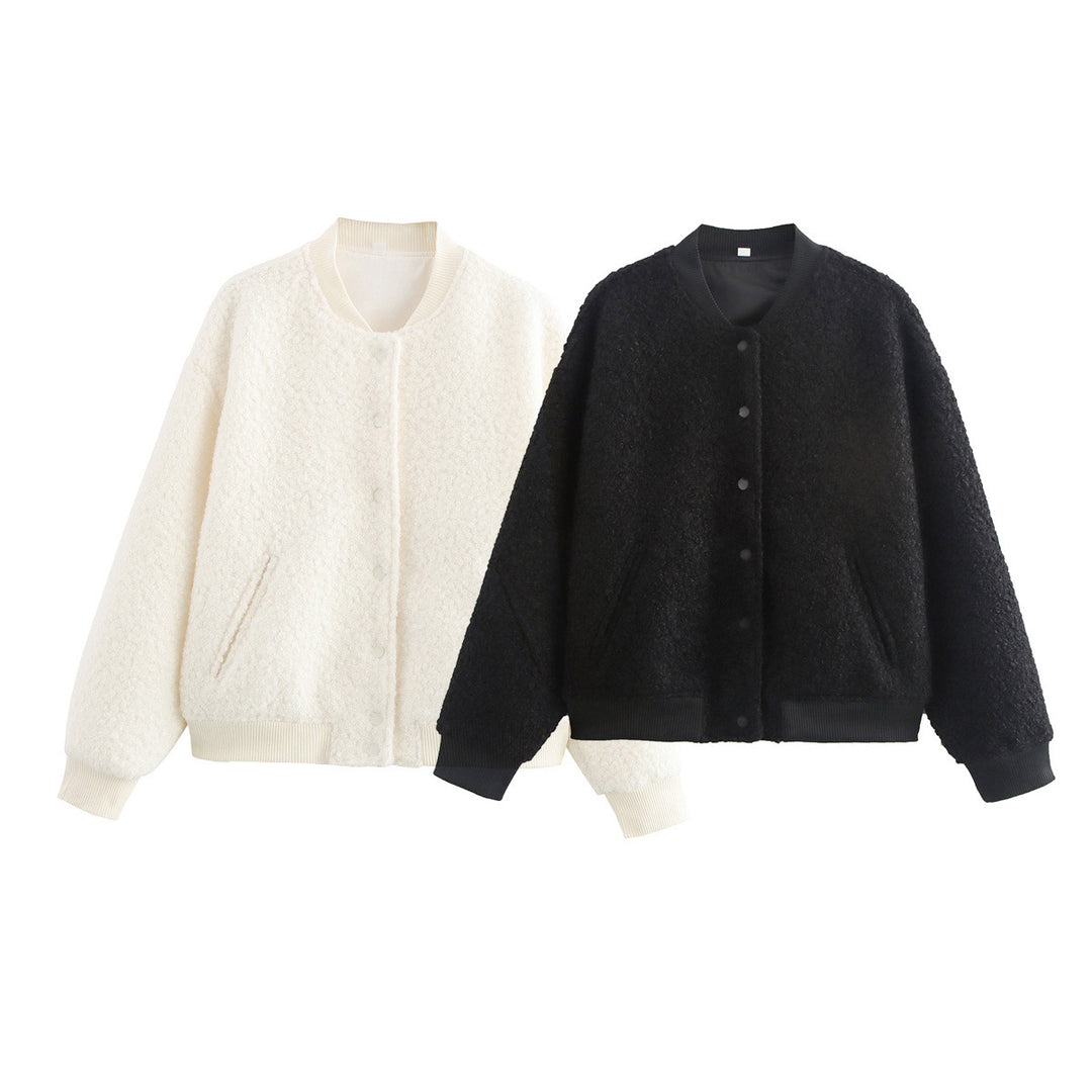 Damer Oversized Fleecejacka med knappstängning och sidofickor Mirla-Eva Jonsson
