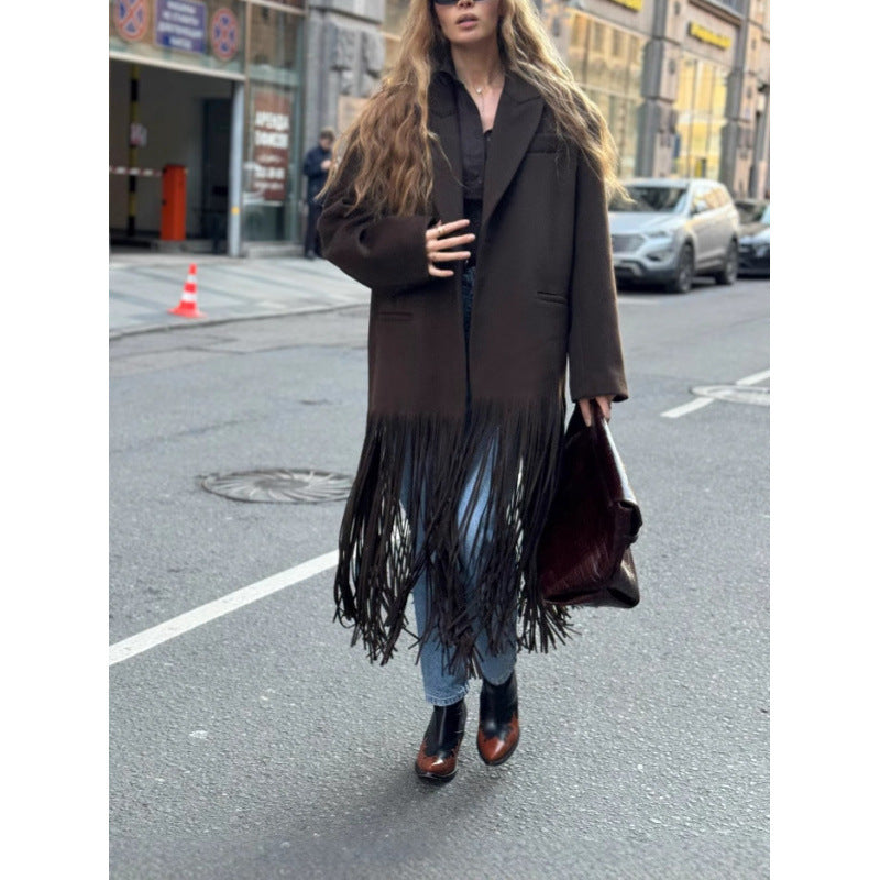 Damer Oversized Fringejacka Mirla-Eva Jonsson