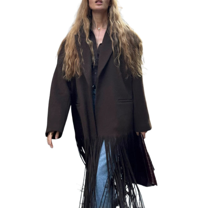 Damer Oversized Fringejacka Mirla-Eva Jonsson