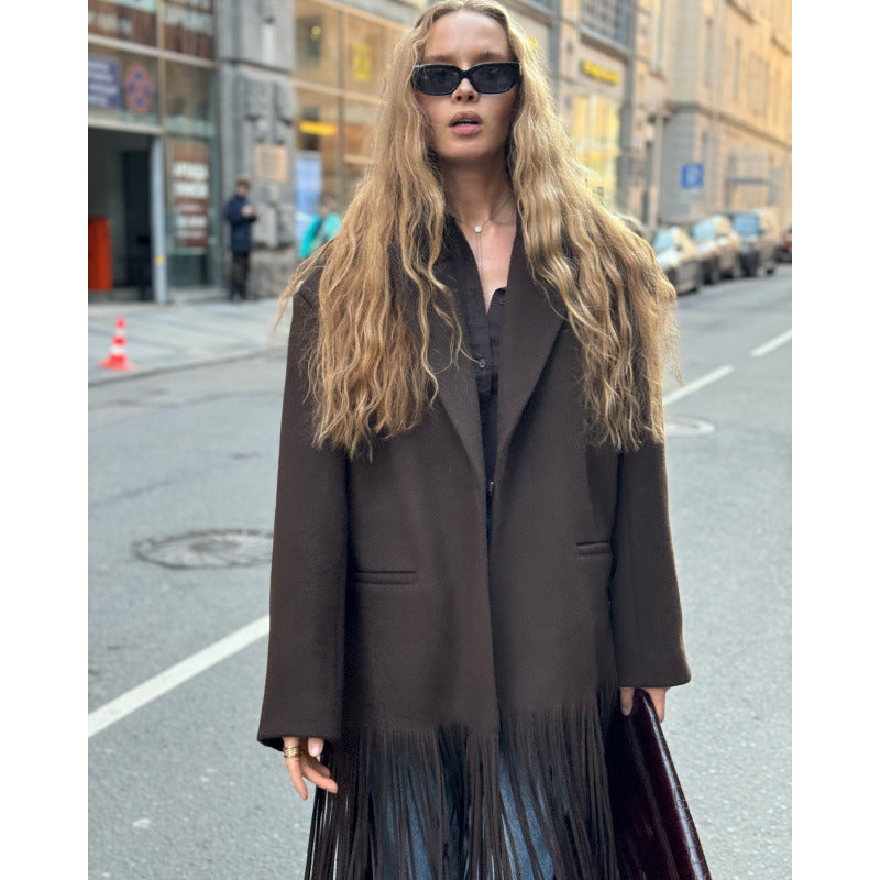 Damer Oversized Fringejacka Mirla-Eva Jonsson