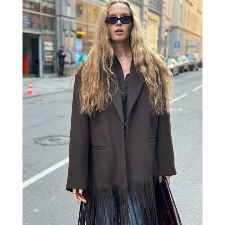 Damer Oversized Fringejacka Mirla-Eva Jonsson
