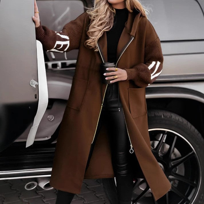 Damer Oversized Hooded Cloak med sid fickor och dragkedja Mirla-Eva Jonsson