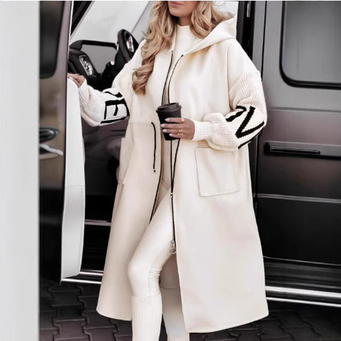 Damer Oversized Hooded Cloak med sid fickor och dragkedja Mirla-Eva Jonsson