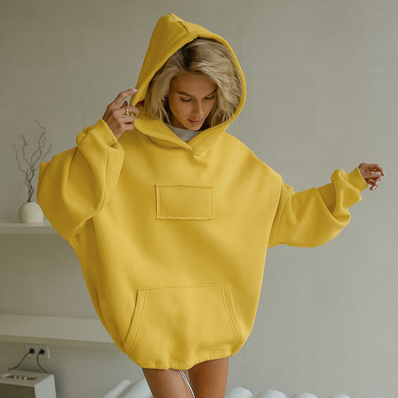 Damer Oversized Hoodie med Känguruficka och Huvtröja Mirla-Eva Jonsson
