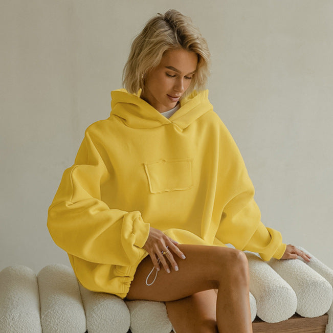 Damer Oversized Hoodie med Känguruficka och Huvtröja Mirla-Eva Jonsson