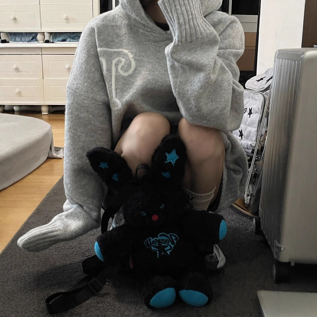 Damer Oversized Hoodie med breda ribbade muddar och elegant logotyp Eva Jonsson-Eva Jonsson