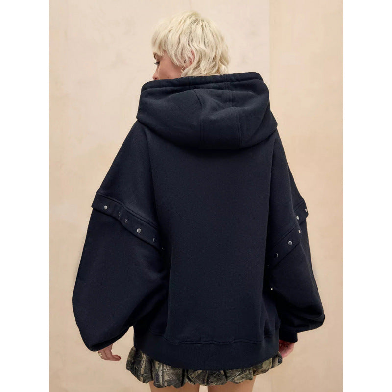 Damer Oversized Hoodie med detaljrik tryck Eva Jonsson-Eva Jonsson