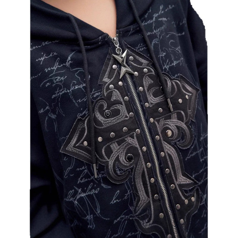 Damer Oversized Hoodie med detaljrik tryck Eva Jonsson-Eva Jonsson