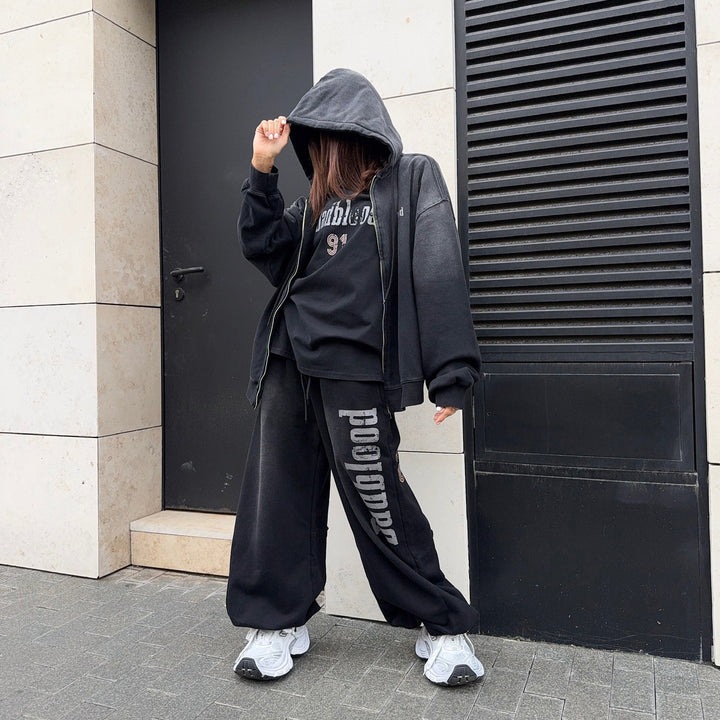 Damer Oversized Hoodie med kreativ text Mirla-Eva Jonsson