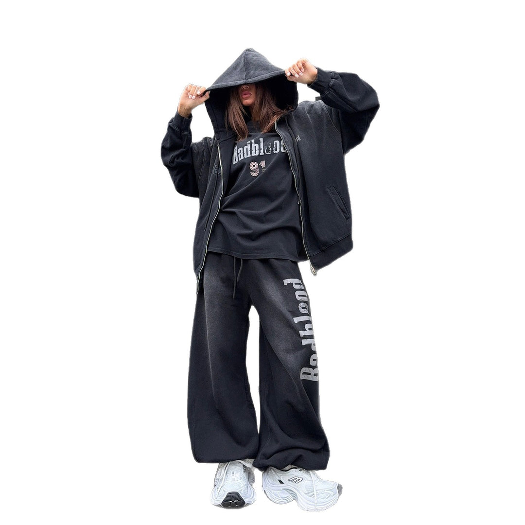 Damer Oversized Hoodie med kreativ text Mirla-Eva Jonsson