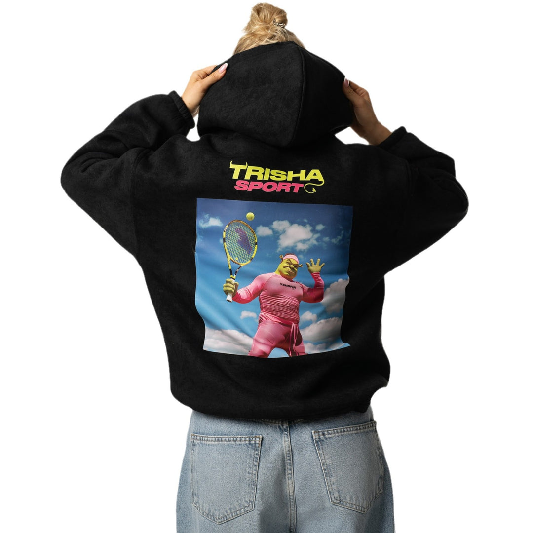 Damer Oversized Hoodie med kreativ tryck och huva Mirla-Eva Jonsson