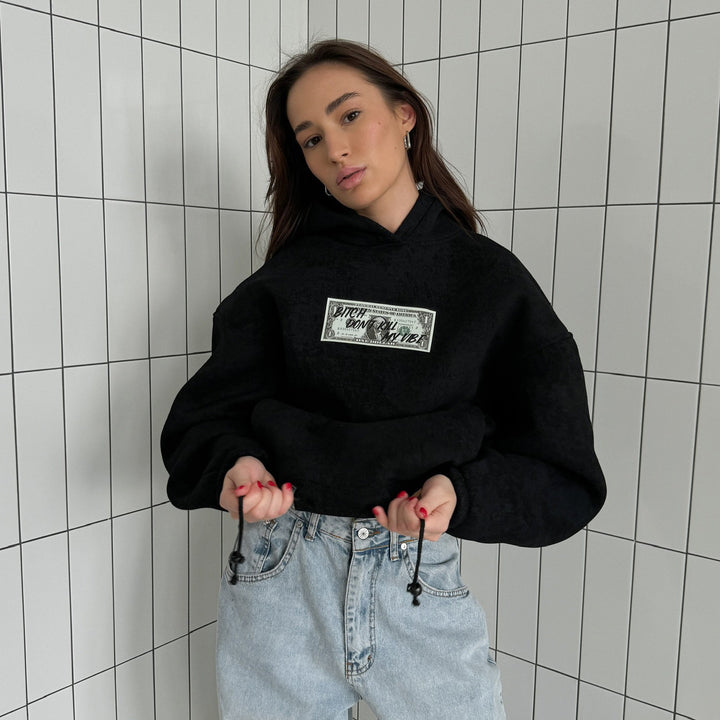 Damer Oversized Hoodie med kreativ tryck och huva Mirla-Eva Jonsson