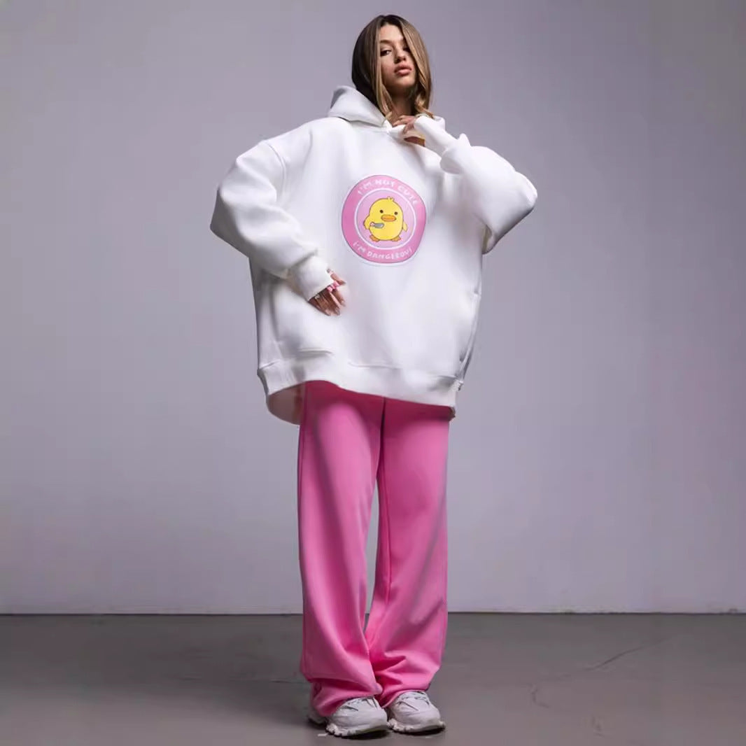 Damer Oversized Hoodie med lekfullt tryck Mirla-Eva Jonsson