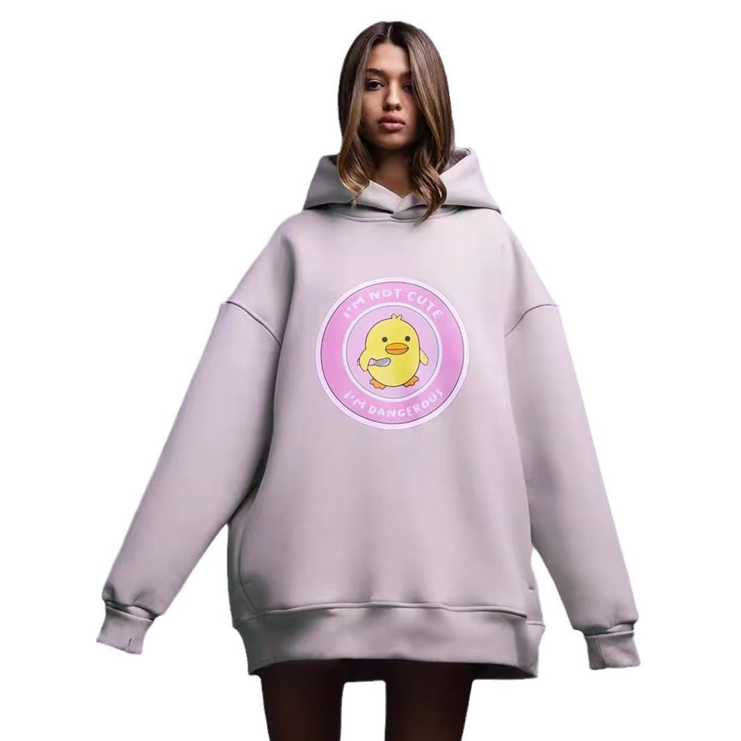 Damer Oversized Hoodie med lekfullt tryck Mirla-Eva Jonsson