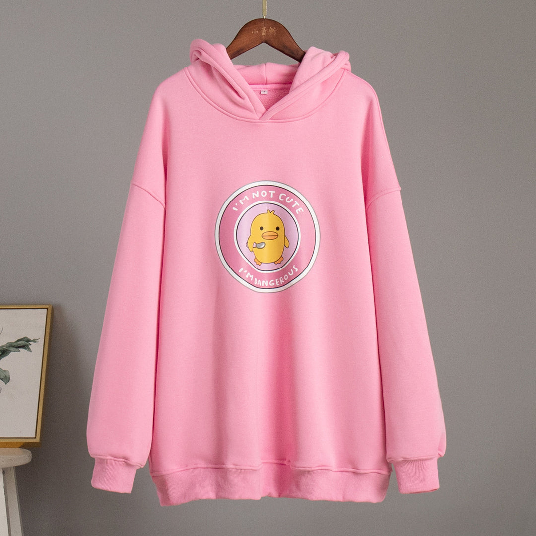 Damer Oversized Hoodie med lekfullt tryck Mirla-Eva Jonsson
