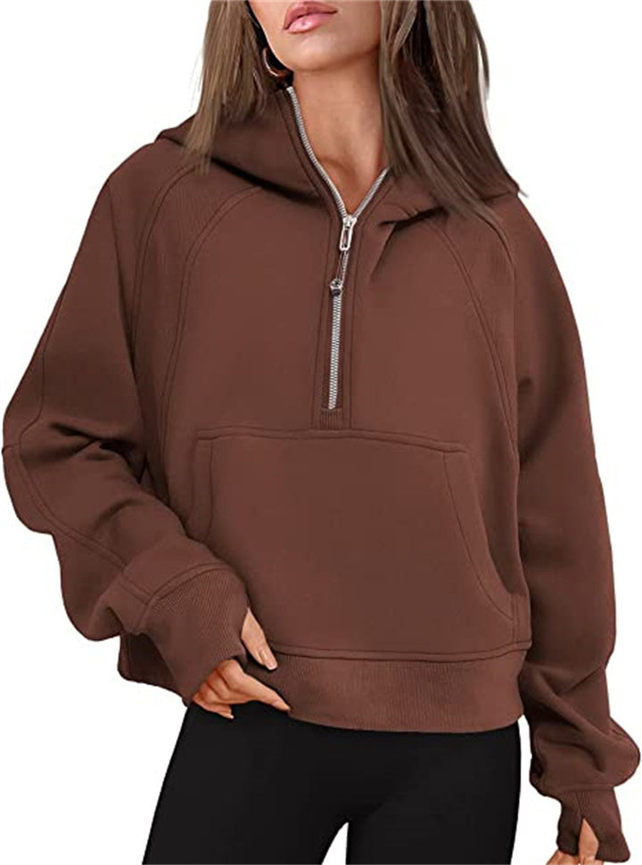 Damer Oversized Hoodie med praktisk känguruficka och dragkedja Mirla-Eva Jonsson