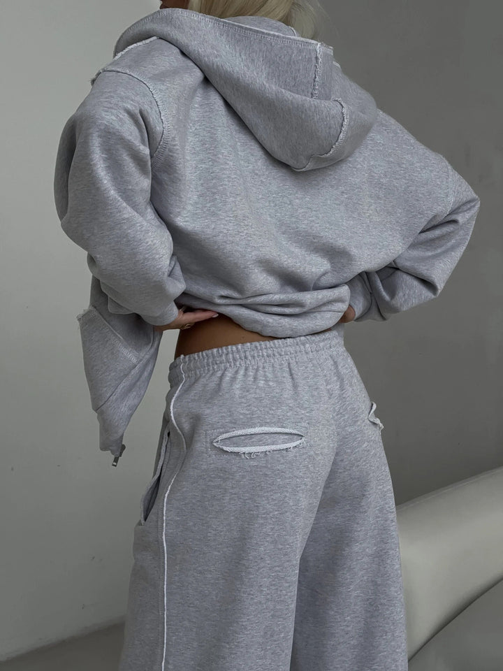 Damer Oversized Hoodie och avslappnade fritidsbyxor Eva Jonsson-Eva Jonsson