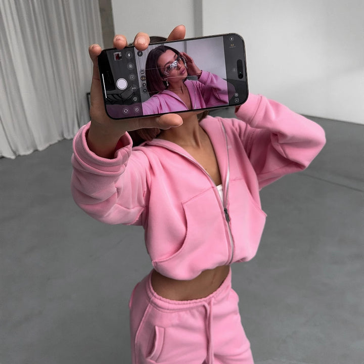 Damer Oversized Hoodie och avslappnade fritidsbyxor Eva Jonsson-Eva Jonsson