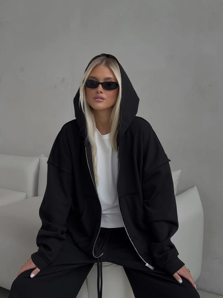 Damer Oversized Hoodie och avslappnade fritidsbyxor Eva Jonsson-Eva Jonsson