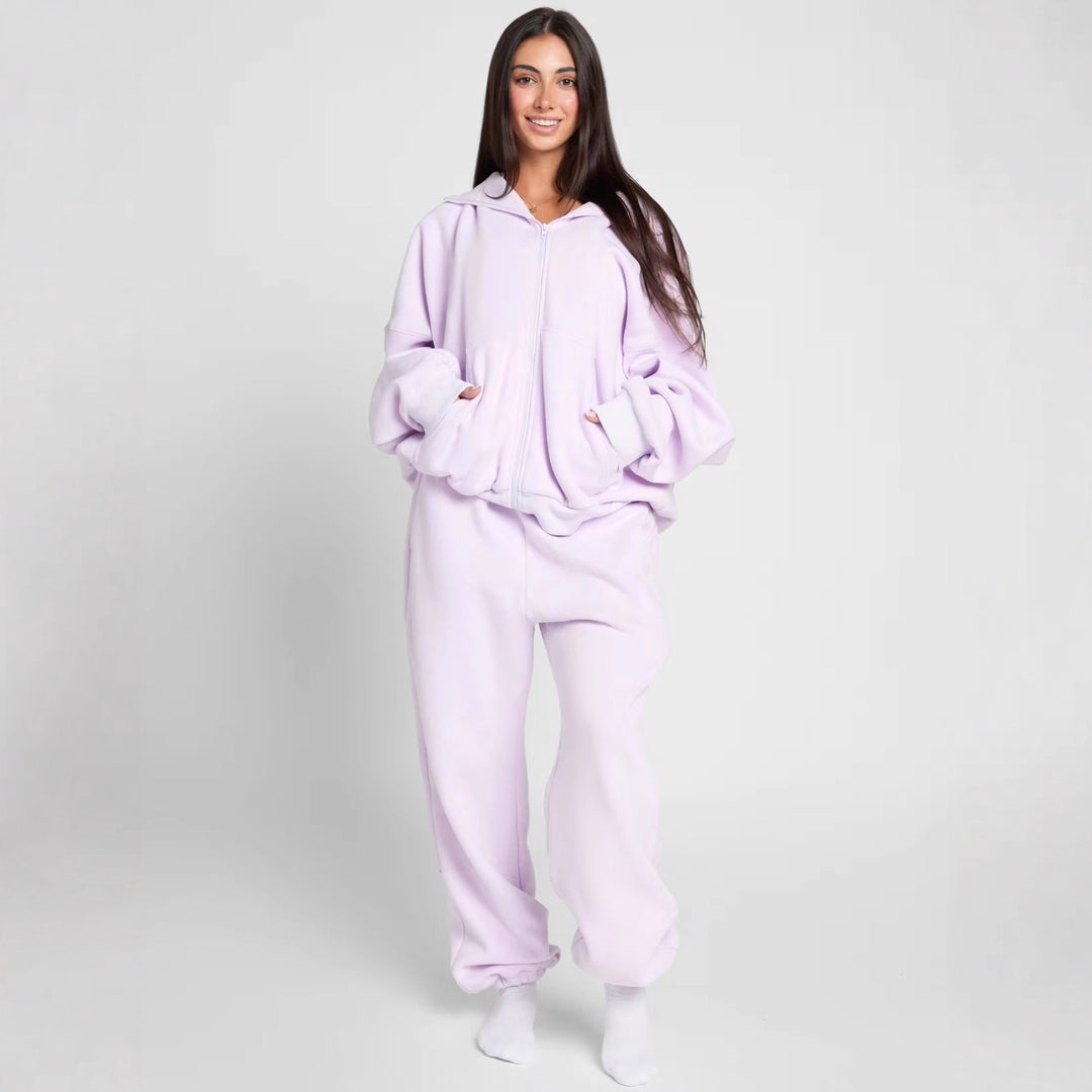 Damer Oversized Hoodiejacka med bekväm passform och djupa fickor Mirla-Eva Jonsson