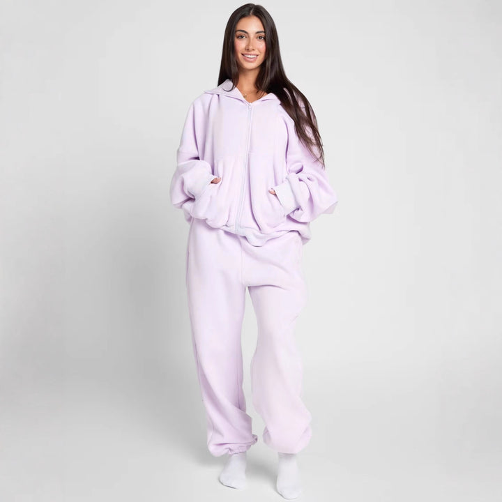 Damer Oversized Hoodiejacka med bekväm passform och djupa fickor Mirla-Eva Jonsson