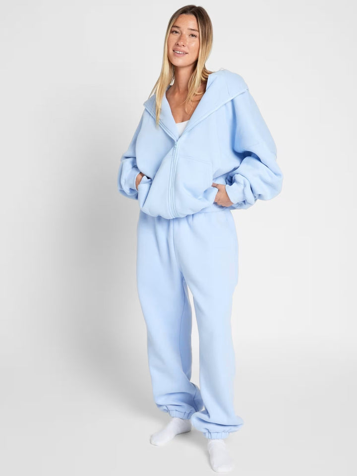 Damer Oversized Hoodiejacka med bekväm passform och djupa fickor Mirla-Eva Jonsson