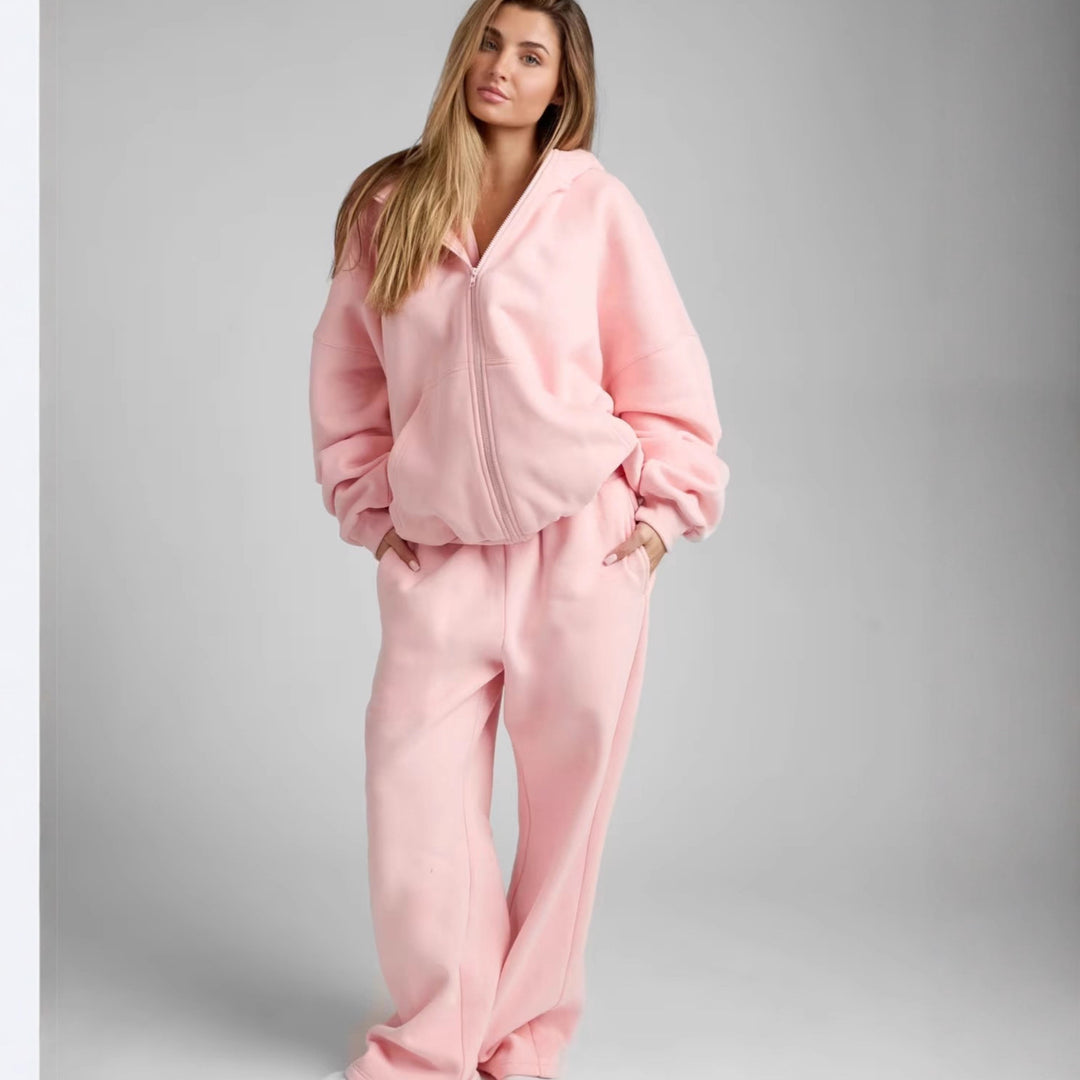 Damer Oversized Hoodiejacka med bekväm passform och djupa fickor Mirla-Eva Jonsson