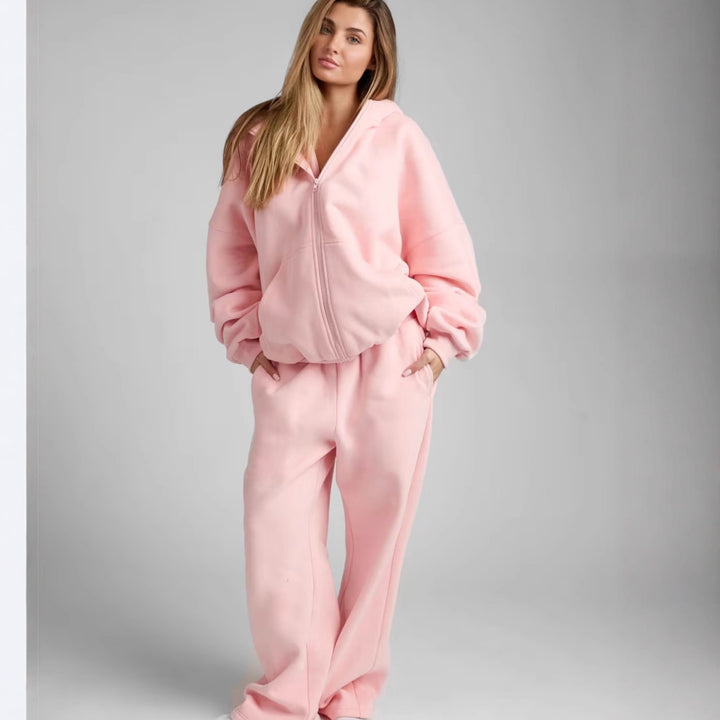 Damer Oversized Hoodiejacka med bekväm passform och djupa fickor Mirla-Eva Jonsson