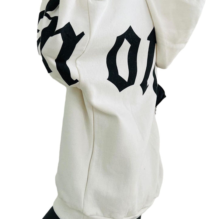 Damer Oversized Hoodies med extraordinär text Mirla-Eva Jonsson