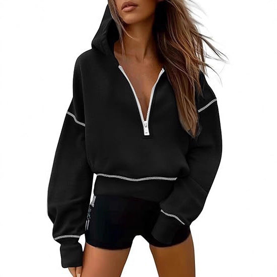 Damer Oversized Hoodies med halv dragkedja Mirla-Eva Jonsson