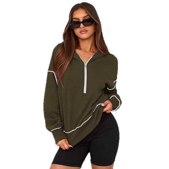 Damer Oversized Hoodies med halv dragkedja Mirla-Eva Jonsson