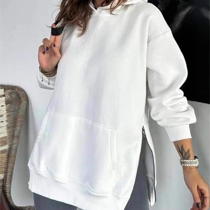 Damer Oversized Hoodietröja med sidodragkedjor och universell passform Mirla-Eva Jonsson
