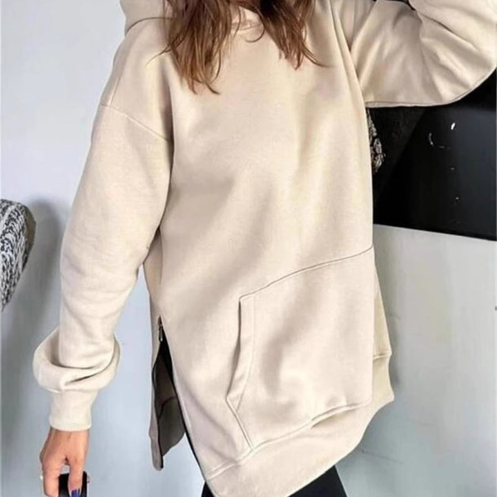 Damer Oversized Hoodietröja med sidodragkedjor och universell passform Mirla-Eva Jonsson
