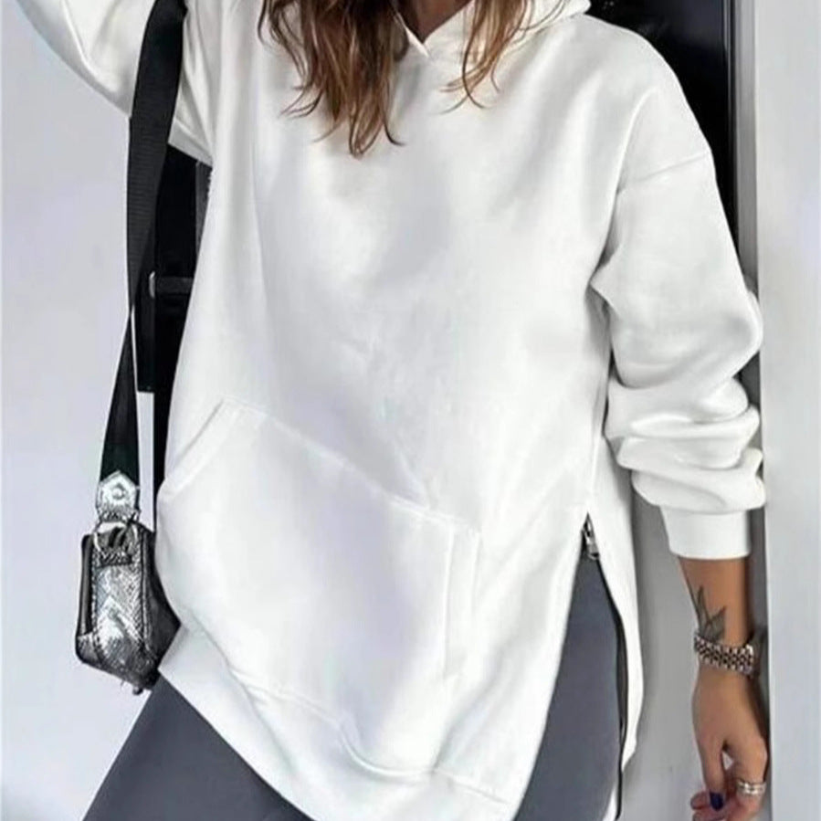 Damer Oversized Hoodietröja med sidodragkedjor och universell passform Mirla-Eva Jonsson