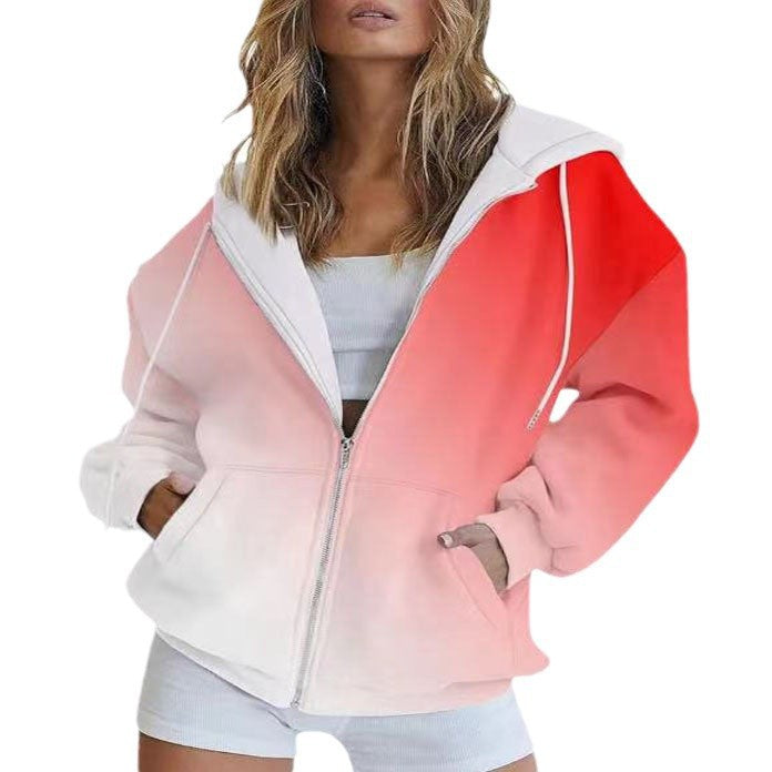 Damer Oversized Huvjacka med Gradiente och Praktiska Fickor Mirla-Eva Jonsson