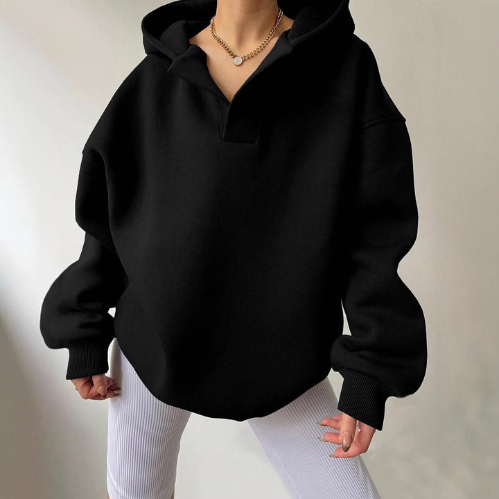 Damer Oversized Huvtröja med unik Krage Mirla-Eva Jonsson